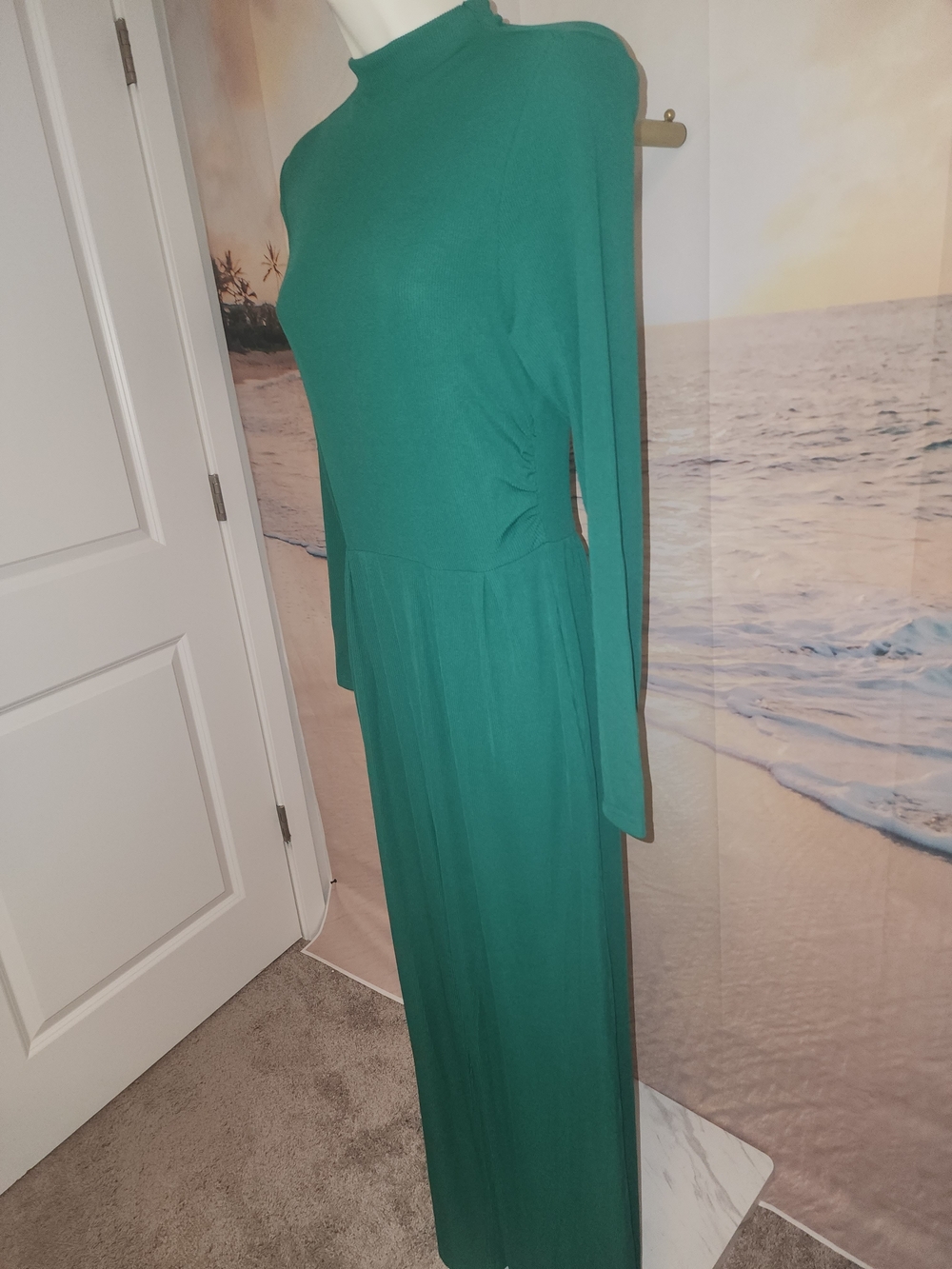 Pretty Garden Women’s Emerald Green Long Sleeve Jumpsuit With Pockets - Picture 7 of 15